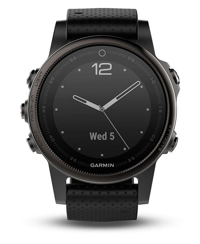 Часы Garmin Fenix 5S Sapphire черные с черным ремешком
